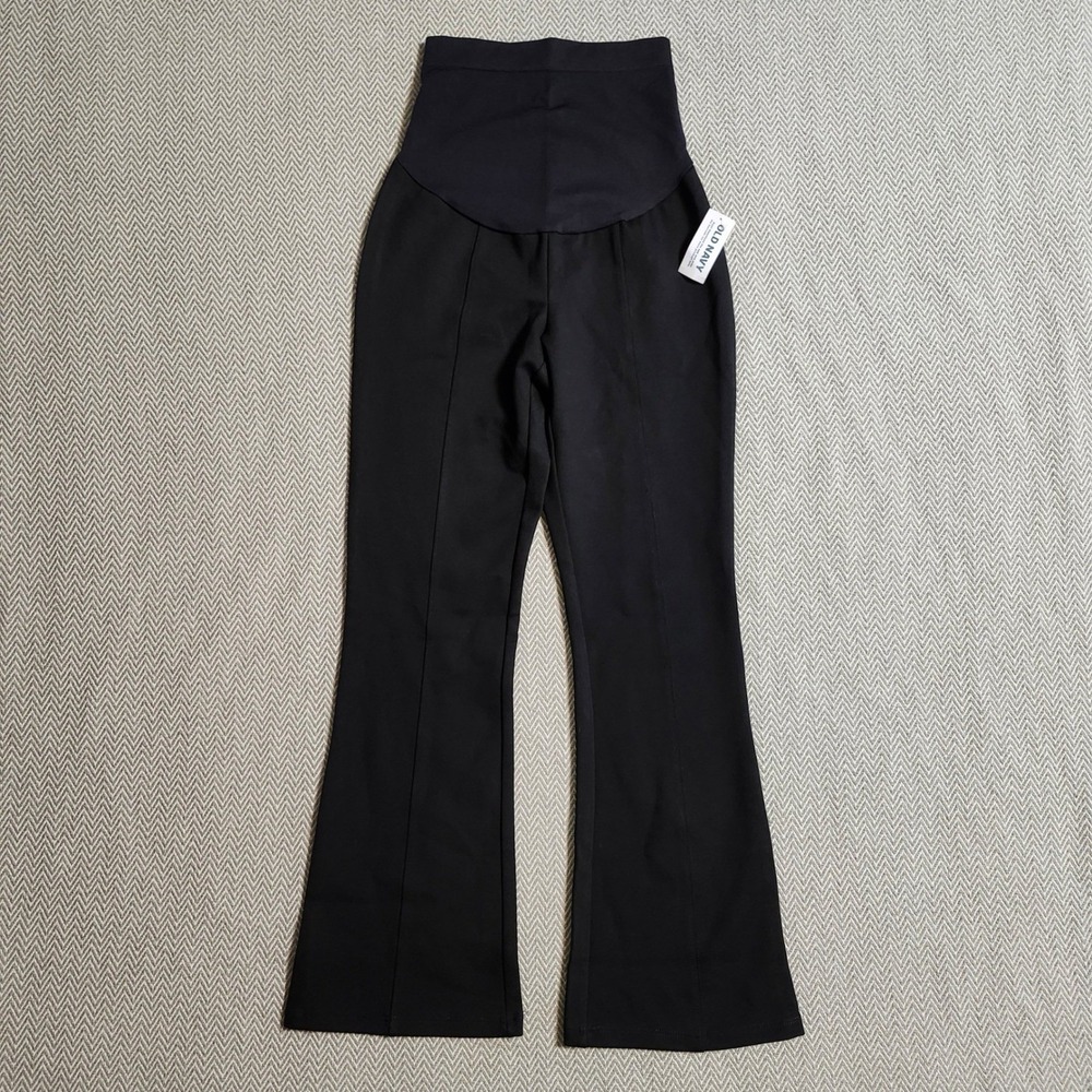 Old Navy Maternity Stevie Flare Leg Pants Black Jack Over-the-Belly Size XS